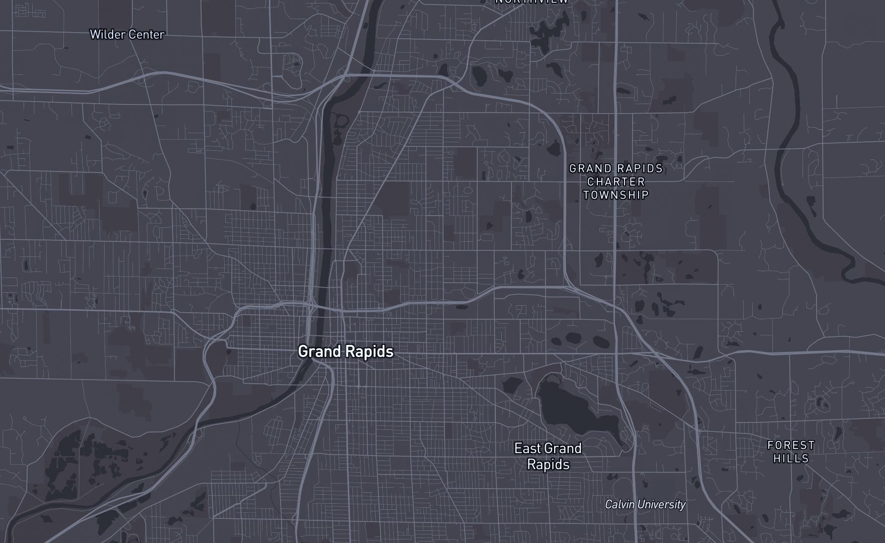 Map of the Grand Rapids area showing Seniors