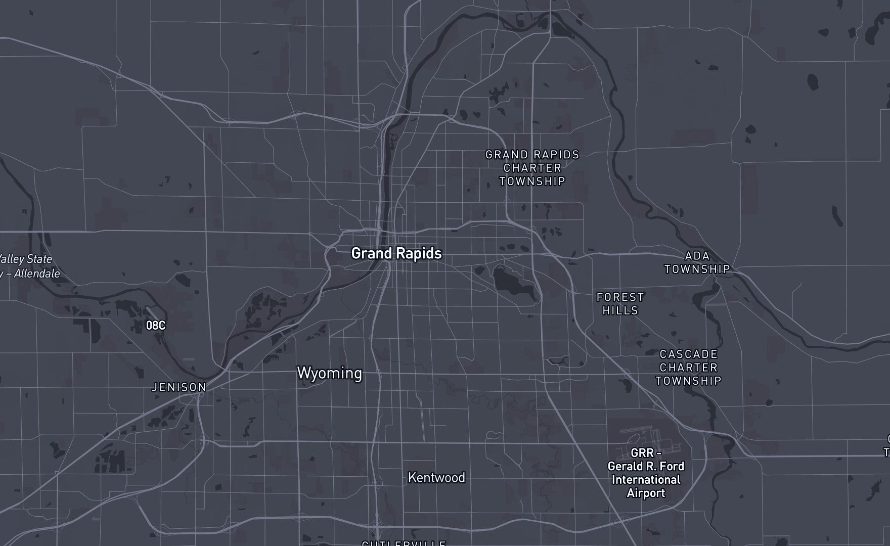 Map of the Grand Rapids area showing Formation & Discipleship