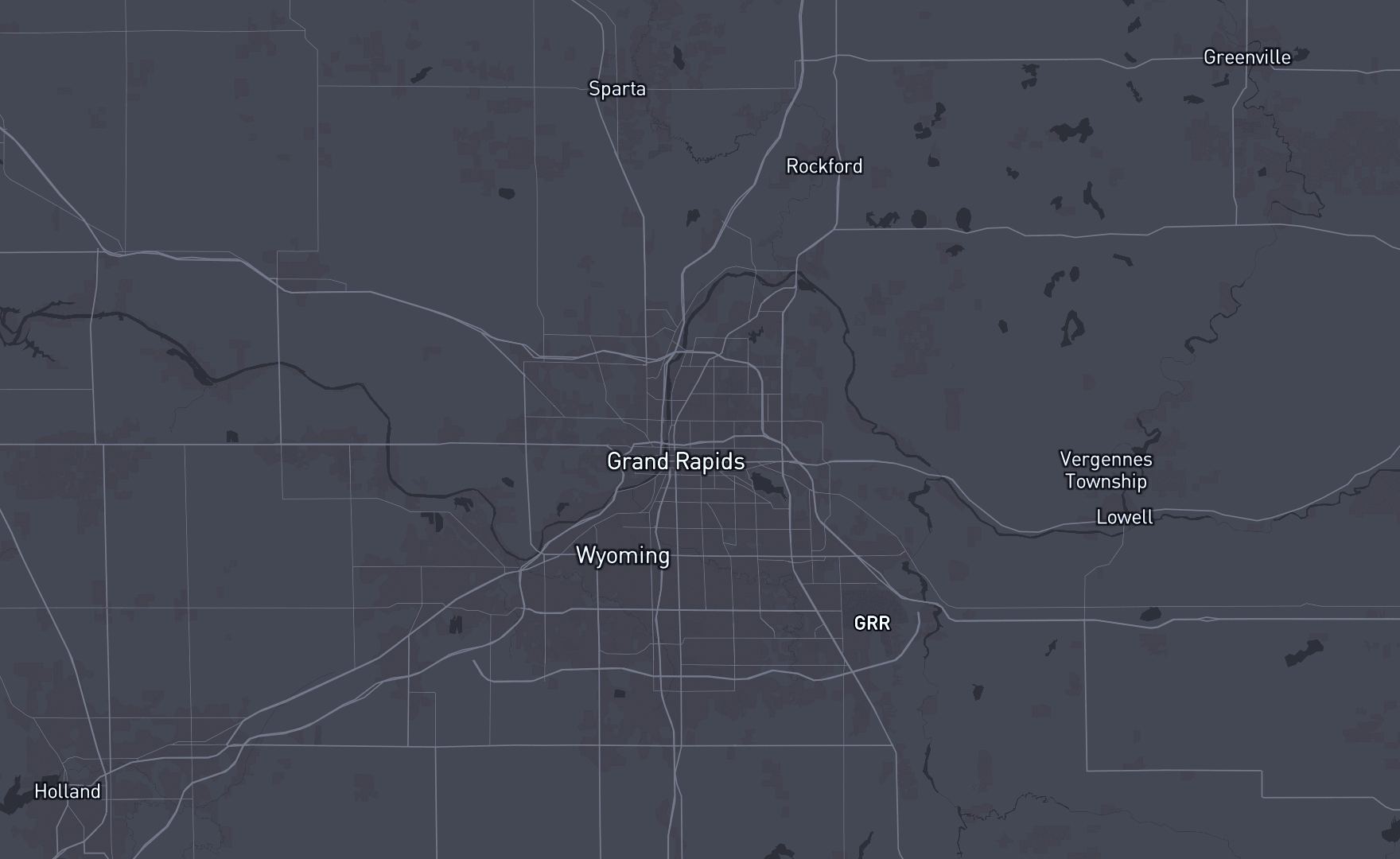 Map of the Grand Rapids area showing Mission & Witness